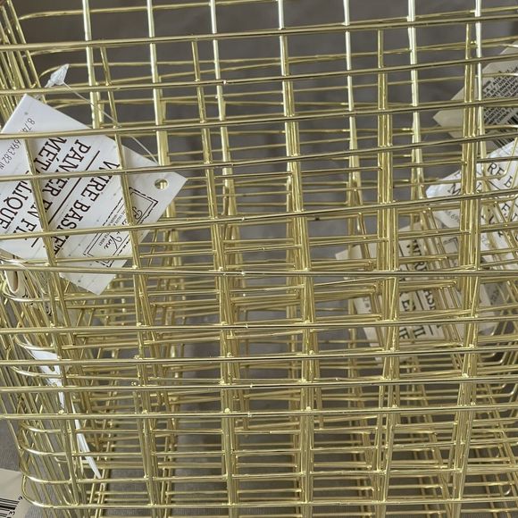 Birch & Vine Gold Wire Small Rectangular Organizer Storage Baskets Set 10 Office - Picture 6 of 11